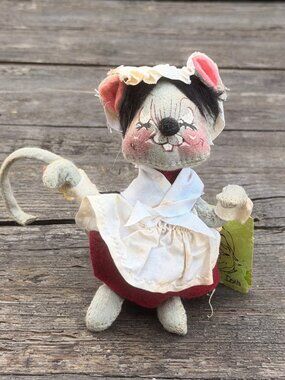 Vintage 1965 Annalee Mobilitee THANKSGIVING Pilgrim Harvest Mouse Eyes Closed